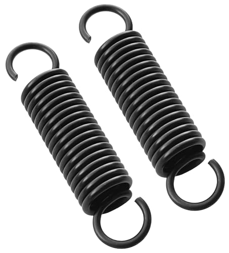2 Muelles de extensión de acero de 80mm. Diámetro del muelle 18mm. Grosor del alambre 2,5mm. 2 Resortes negros de tracción de doble gancho. Tensores fuertes y extensibles