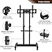 TAVR Dual Mobile TV Stand Rolling TV Cart Floor Stand with 2 TV Brackets on Locking Wheel Height Adjustable Shelf for 32-70 inch Flat/Curved Screen Gaming Console Display,Loading 110 lbs