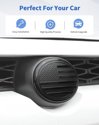 Image of for Toyota Grill Emblem Front Grille Badge Emblem Logo Cover Trim Fit for Toyota Series, for Camry, RAV4, Corolla, Tacoma, Highlander, 4Runner Series, 6x4.2 inches, Carbon Fiber