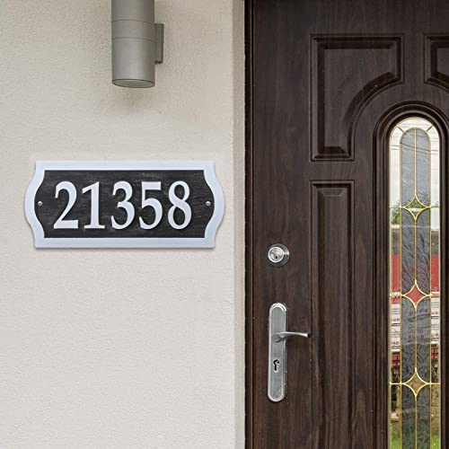 Address Plaque Horizontal - 15'' X 7'' Large Option Persoanlized House Number Plaque Sign,Address Sign Plate For Brick House,Apartment,Street,Garage,Drive Way - Anti-Heat & Cold(Silver) #TOP4