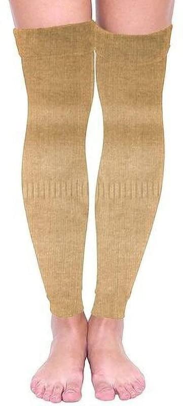 FashionIO- Woolen Thermal Warm Leg Warmers for Women and Men Beige Colour-image-19
