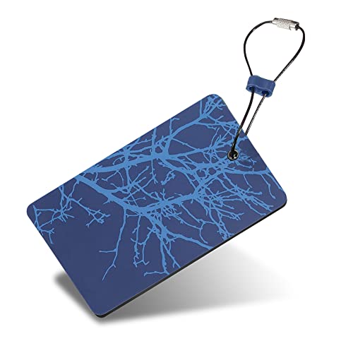Lewis N. Clark Travel Green Luggage Tag and Suitcase Identifiers for Women and Men, Carry on, Backpack and More, Blue Branches, Single