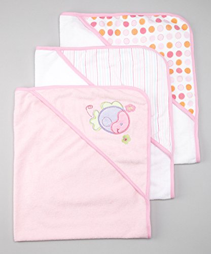 Image of Spasilk 3 Pack Soft Terry Hooded Towel Set, Pink