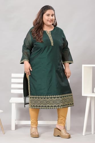 Image of DREAM & DZIRE Silk Kurti for Women Solid in Plus Size & Small Size.