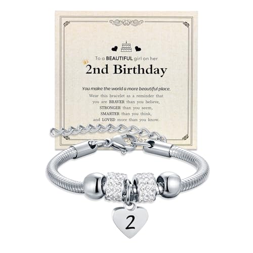 Yonhon Birthday Bracelet Gift for Girls 1-18 Years Old,Heart Happy Birthday Bracelet for Daughter Granddaughter Niece Girls