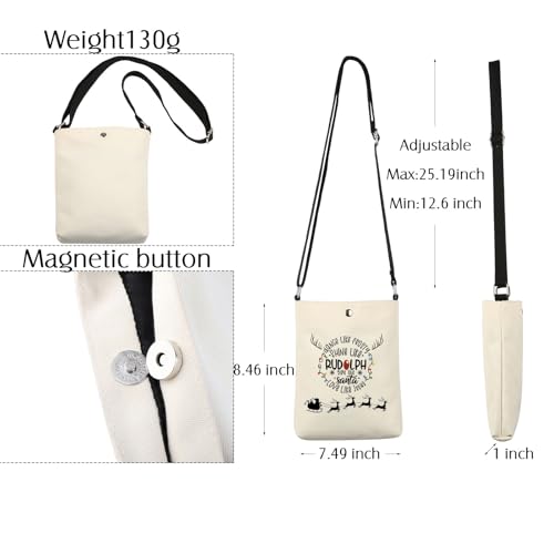 Jesus Christmas Crossbody Bag Dance Like Frosty Shine Like Rudolph Give Like Santa Love Like Jesus Gift Cell Phone Purse Bag White2