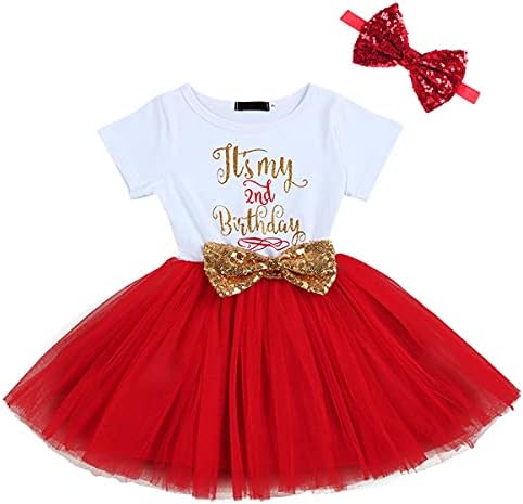 Tutú de princesa para primer y segundo cumpleaños - Con lazo y lentejuelas