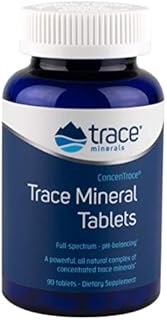 Trace Minerals ConcenTrace Tablets | 72+ Minerals, Magnesium, Chloride, Potassium | Low Sodium | Energy, Electrolytes, Hydration | 90 Tablets