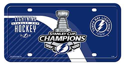 Rico Industries NHL Tampa Bay Lightning 2021 Stanley Cup Champions Metal License Plate Tag