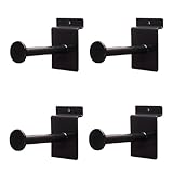 Jifram 01100844 Easy Living 3-Inch Black Metal Garment Hanging Slat Wall Hooks, 4-Pack