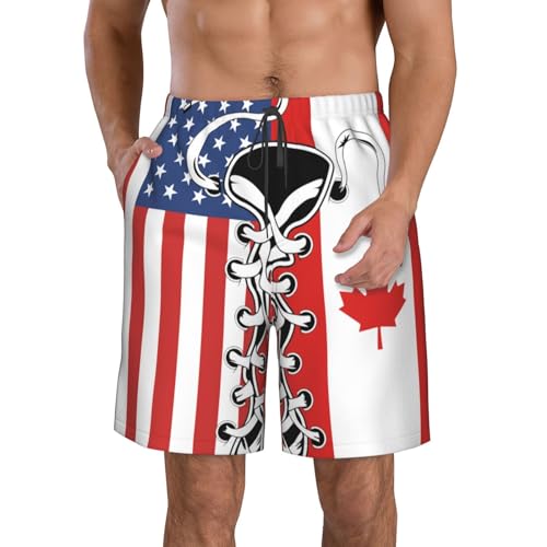 Drawcord Pantalones Cortos Bandera Americana Antigua Pantalones De Baño Hombre Colorido Beach Shorts Forro De Malla Surf Swim Trunks para Piscinas, Gimnasio, Surf L
