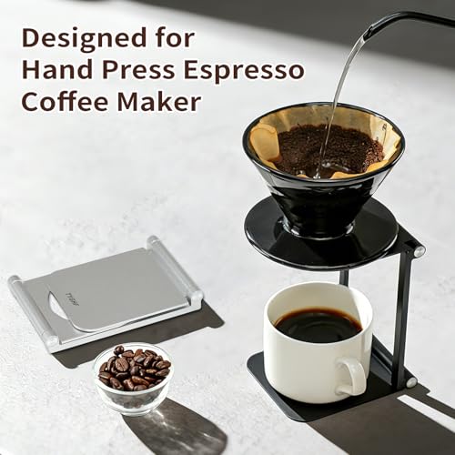 Image of Pour Over Coffee Maker Stand,Foldable Portable Electric Espresso Machine Stand,Holder for Coffee Grinder,Universal Dripper,V60 Dripper,Travel Coffee Maker, Press Round&Black