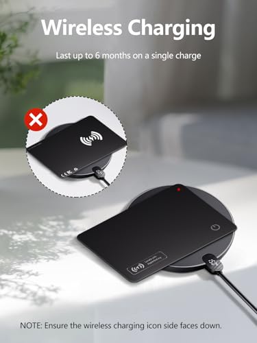 Lmrbelec Wallet Tracker Card Work with Apple Find My, Ultra-Slim Rechargeable Tracking Card Credit Card Tracker for Wallet, Luggage, Passport (Black, 1 Pack)