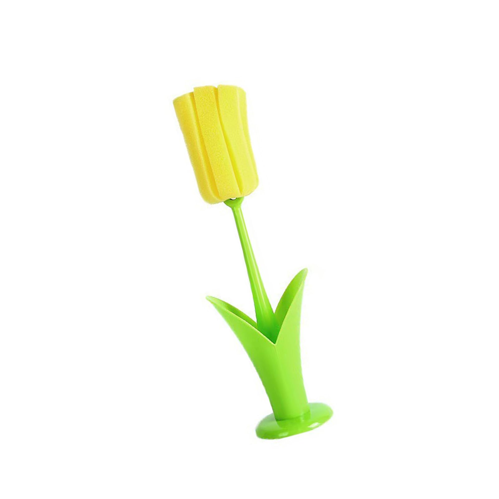Sponge Scrubber with Ergonomic Handle, Detachable Brush for Stain Removal in Tall Glasses Bottles Kitchen Bottle Brush