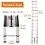 Aluminum Telescoping Ladder with 2 Hooks - 16.4ft Folding Ladder, 12 Steps, 330lbs Load Capacity, Easy to Store and Portable for Home and Attic