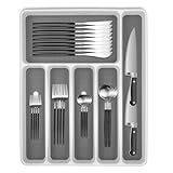 Liquidación en organizador de utensilios para mesa baja a su menor precio Organizador de Cubiertos, Porta Cubiertos de Cocina de 6 Compartimentos, Bandeja para Cubiertos de Antideslizante,...