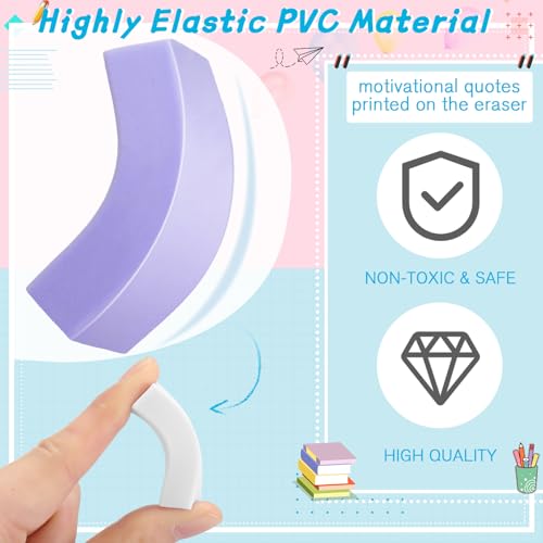 Image of Resurhang 144 Pcs Bulk Erasers for Kids Pencil Erasers School Gifts for Student Pastel Colors Neon Colors Cute Party Favor for Classroom Art Office, Back-to-School Supplies(Stylish Color)