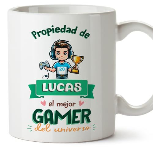 MUGFFINS Canecas personalizadas para GAMER homem - em espanhol - propriedade de - 11 oz / 330 ml - presente personalizável original e divertido