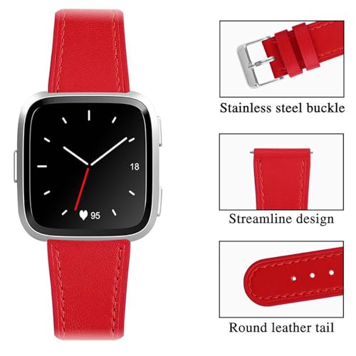 Bracelets en cuir compatible avec Fitbit Versa 2 de rechange classiques - 5