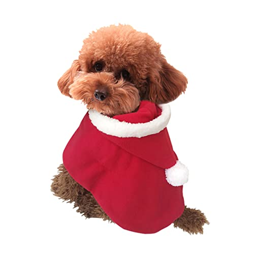 Capa y gorro navideño para perro rojo LIOOBO miniatura 6