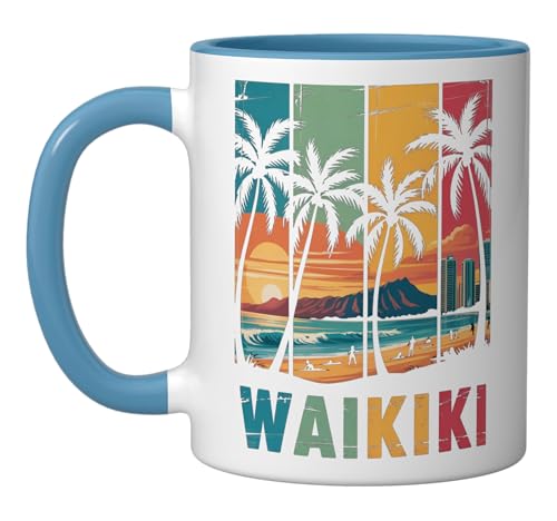 Taza de cerámica Waikiki Honolulu, 11 onzas miniatura 1