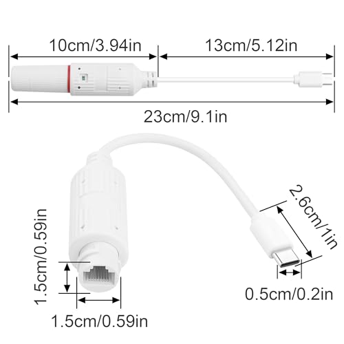 Image of PoE to USB-C Power Adapter,48V to 5V 10W POE to USB C Adapter | Power Only, No Data Transmission,IEEE 802.3af Compatible for Security Cameras and PoE Devices