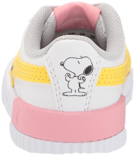 PUMA Baby Girl's Peanuts Carina AC (Toddler) Puma White/Maize 4 Toddler M