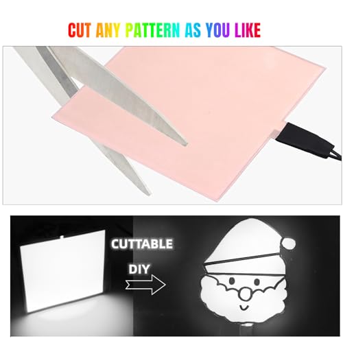 Image of Electroluminescent EL Panel Light, DIY EL Light Cuttable Paper for Decoration /Cosplay /Funny Birthday Parties /Horror Theme Parties /Pumpkinhead,Yellow (10cmx10cm)-1PCS (1, White)