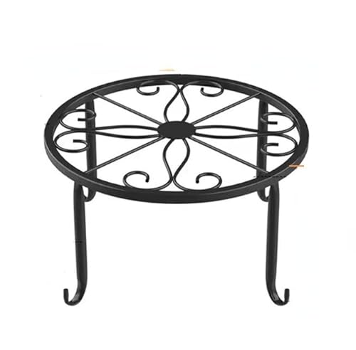 Demanca 3個組花台 アイアンフラワースタンド 観葉植物 植木鉢スタンド 猫脚付鉢置き プレート 飾り台 ガーデニング アンティーク 室内 屋外 おしゃれ (ブラック)