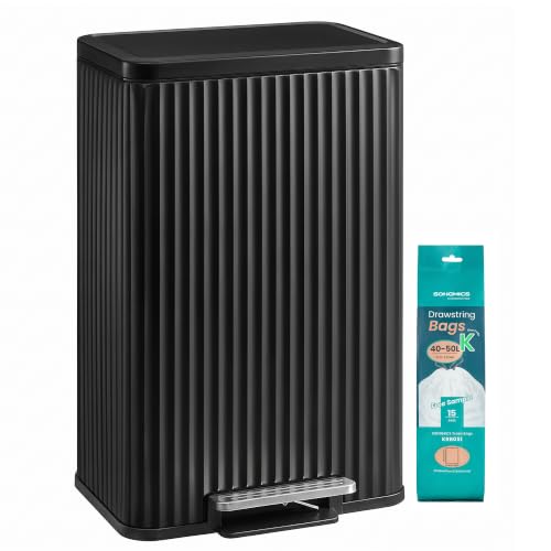 SONGMICS Fluted Trash Can 13 Gallon