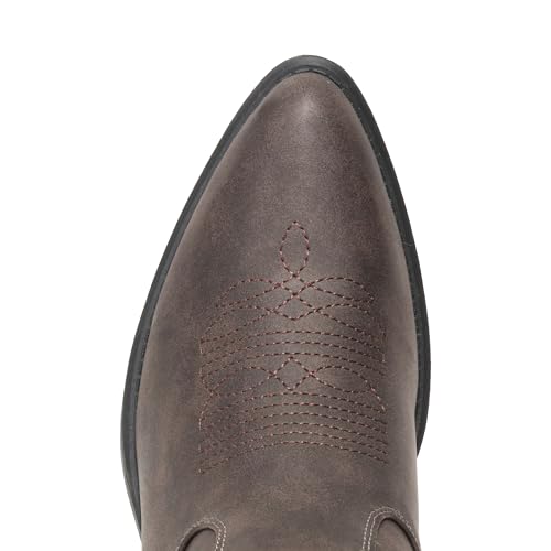 Image of IXU Cowboy Boots for Women Ankle Cowgirl Booties Wide Mid Calf Pointed Toe Western Boots Short Chunky Classic Booties