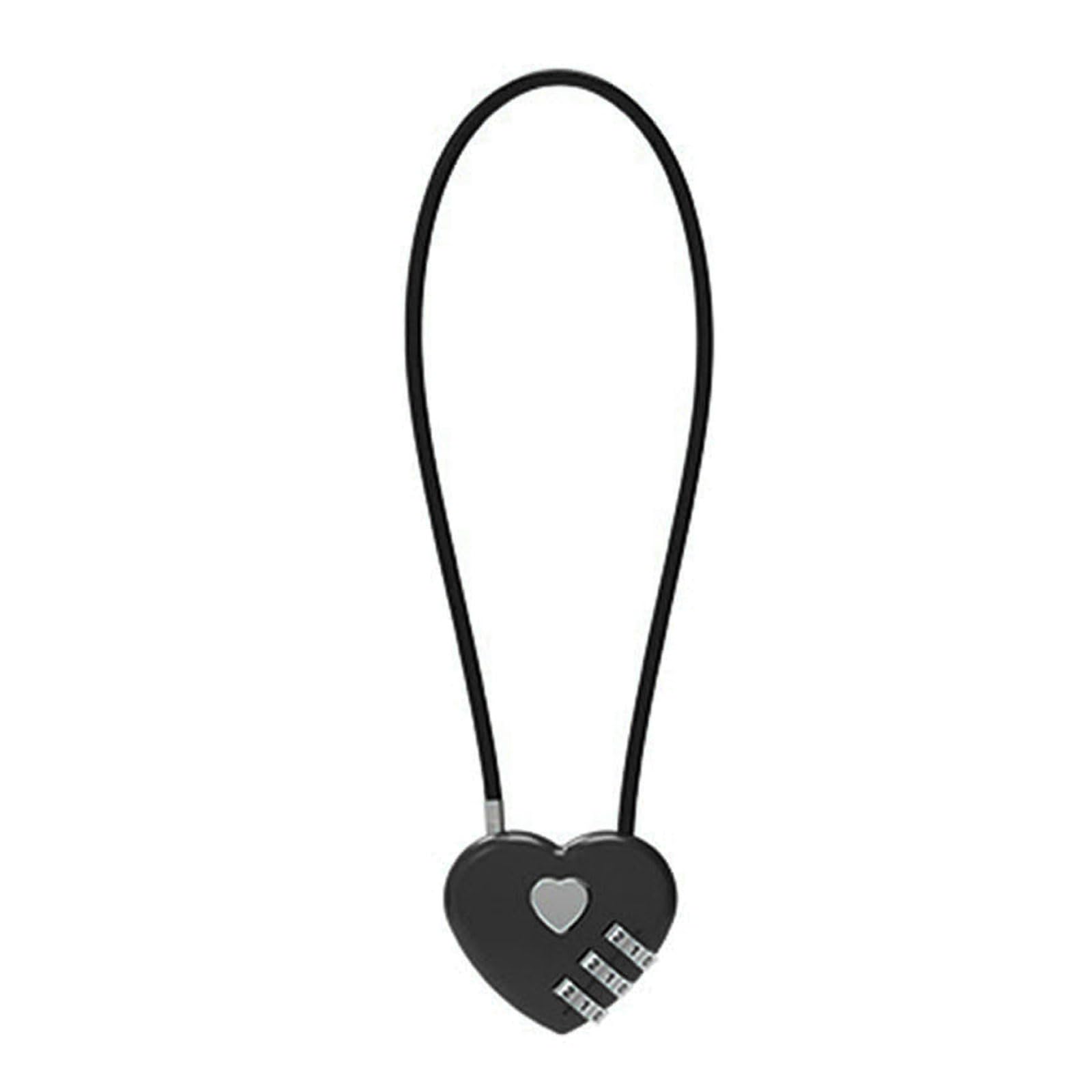 Wish Lock for Lover, Wedding Small Cord Combination Padlock, Travel Bag, Suitcase, Long Wire Rope, Travel Padlock, Luggage