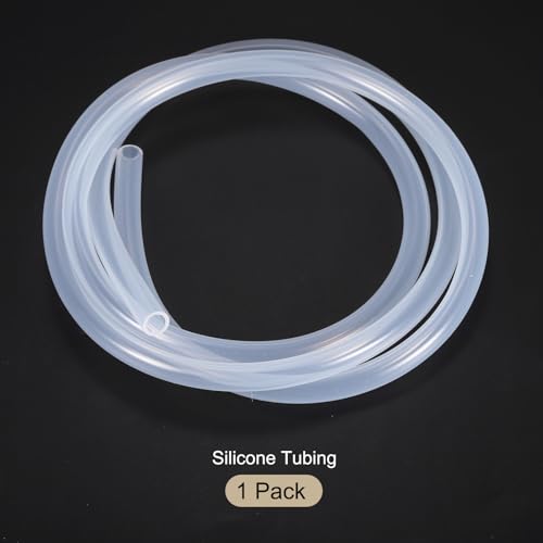 Image of 3.3ft 3 /16 inch ID x 9 /32 inch OD Silicone Tubing Clear 5mm x 7mm Industrial Plastic Tubing Pure Silicone Hoses for Pump Siphoning Draining Irrigation Brewing