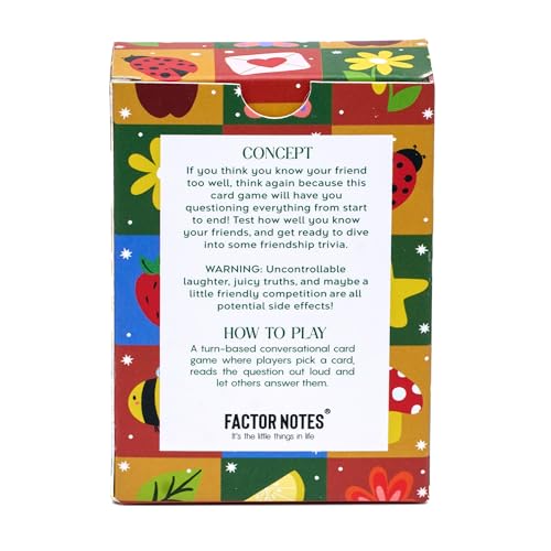 Image of FACTOR NOTES Conversational Cards : How Well Do You Know Me?