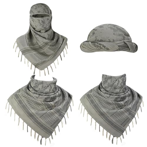Image of Explore Land Cotton Shemagh Keffiyeh Tactical Desert Scarf Neck Head Wrap with Tassel for Men Women