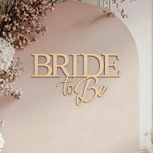 Wooden Bride to Be Sign 17x10.25 Inch - Rustic Boho Bridal Shower Backdrop Decor for Bachelorette Party Engagement Photo Props
