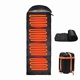 Heated Sleeping Bags for Adults, Waterproof Electric Warm Sleeping Bag with 3 Adjustable Temperature, Keep Warm to -20℉, USB Rechargeable Heating Pads for Camping, Hiking, Outdoor Adventures