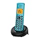 Alcatel E160 Blau Schnurloses DECT-Telefon mit Blockierung unerwünschter Anrufe, großes orangefarbenes hintergrundbeleuchtetes Display, leicht zu lesen, Klassische und polyphonische Klingeltöne