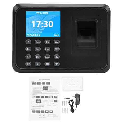 NOENNULL Time Clock, Fingerprint & Password Time Clocks for Employees Small Business Without WiFi, Clock in and Out Machine for Employees (US regulations)