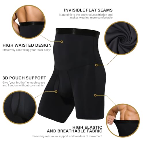 Arjen Kroos Men's Slimming Compression Boxer Briefs Underwear Tagless High Waist Tummy Control Boxers2