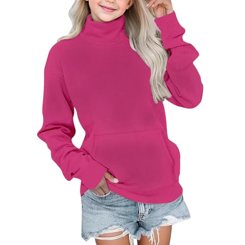 Girl's Long Sleeve Sweatshirts Soft Mock Turtleneck Slim Fit Pullover Hoodies Sweater Top Fall Clothes Outfits