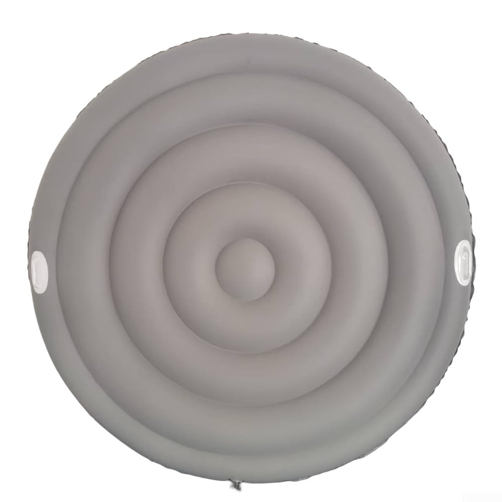 Bâche de piscine gonflable d'extérieur en PVC pour piscine ronde, couvercle étanche et résistant aux débris pour jacuzzi ou spa, installation simple (165 cm avec poignée)
