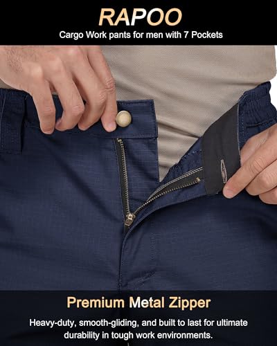 Image of Rapoo Mens Cargo Pants Ripstop Water Resistant Breathable Tactical Hiking Pants with 7 Pockets