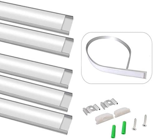 10 Pack, 3.3ft/1 Meter, Silver, LED Aluminum Channel Syste