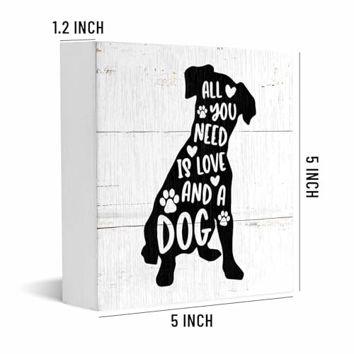 All-You-Need-is-Love-and-a-Dog-Rustic-Dog-Wood-Box-Sign-Desk-Decor-Funny-Dog-Wooden-Box-Block-Sign-Decorations-for-Home-Tabletop-Desk-Decor-Dog-Lover-Gifts-5-X-5-Inch All You Need is Love and a Dog Rustic Dog Wood Box Sign Desk Decor Funny Dog Wooden Box Block Sign Decorations for Home Tabletop Desk Decor Dog Lover Gifts 5 X 5 Inch