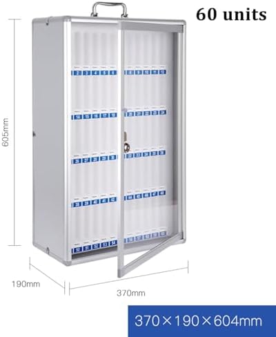 Wall-Mounted Cell Phone Locker Cabinet - 12/24/36/48/60 Slot Aluminum Alloy Storage, Mobile Phone Safe Deposit Box with Lock & Handle for Classroom & 60 bits: 370 * 190 * 605mm