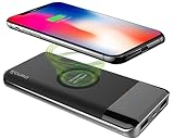 Aduro Wireless Power Bank 10,000mAh Qi Portable Charger Backup Battery Pack with Dual USB Smart...