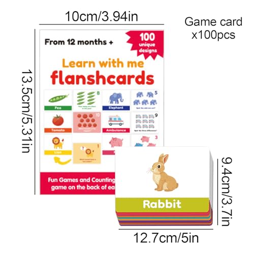 Tarjetas de aprendizaje de números de 100 piezas para desarrollo cognitivo 5