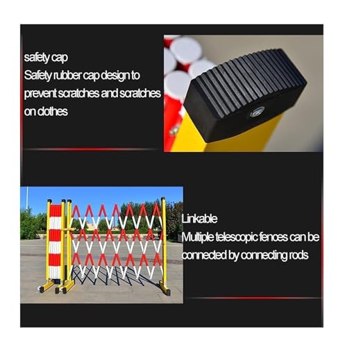 Barrière de circulation réglable rétractable en métal avec roulettes 7m