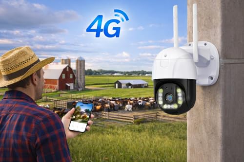 Image of MacCam 4G LTE Outdoor PTZ Security Camera | Dual Antenna | 360 Pan Tilt | Night Vision | Motion Detection | Two Way Audio | 4G SIM-Based CCTV Camera for Home with Mobile App V380 Pro (4G Camera)